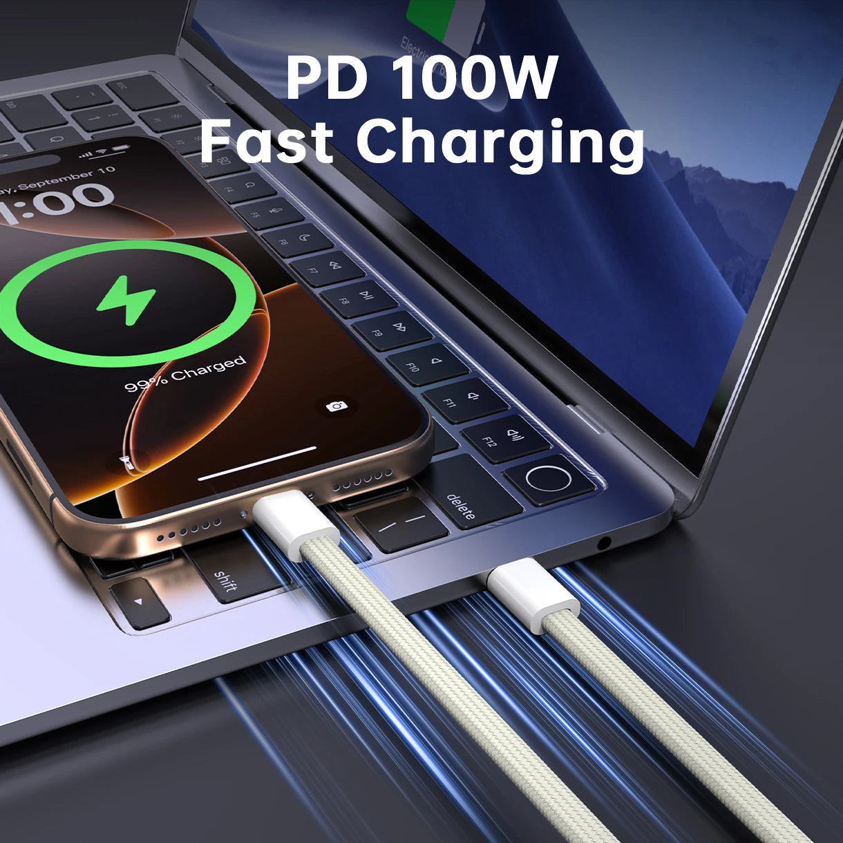 100W USB-C Magnetic Fast Charging Cable | 480Mbps Data