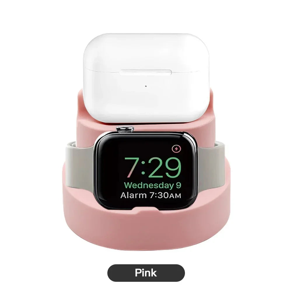 3-in-1 Silicone Charging Stand for Apple Watch & Earphones