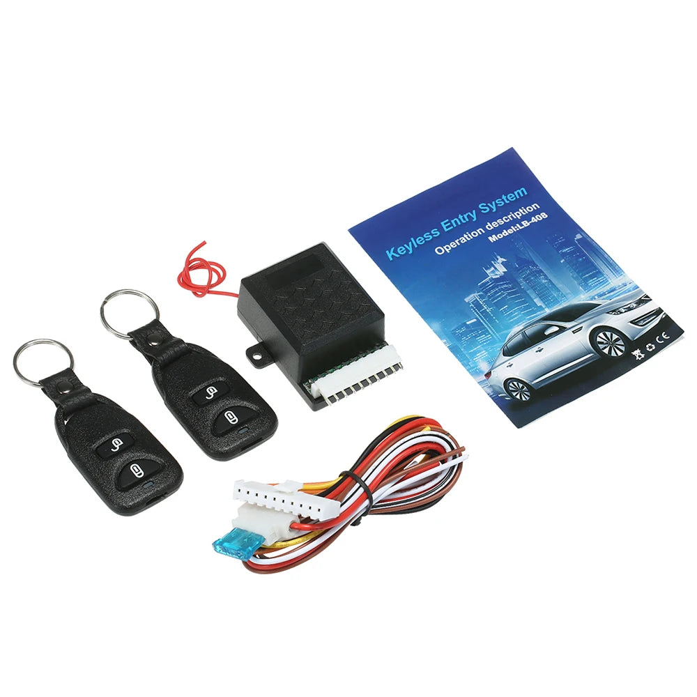 12V Universal Keyless Entry System | Car Door Lock + 2 Remotes