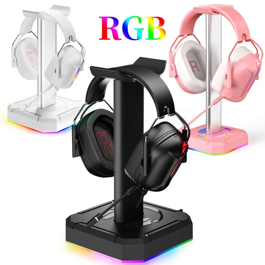Aluminuim Alloy Universal Gamer Headset Hanger Detachable Design RGB Earphone Holder Desk Display Rack For PUBG Computer Gamer Peaceful Pleasures Health and Wellness