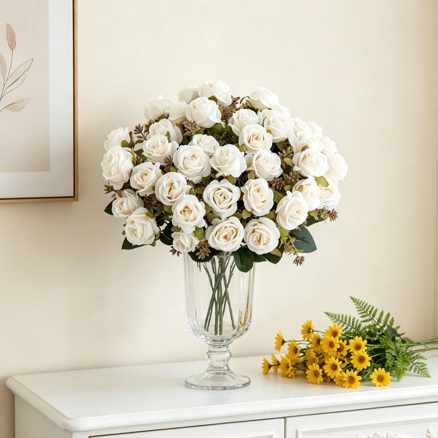 Artificial Silk Rose Carnation Bouquet | Wedding & Home Decor