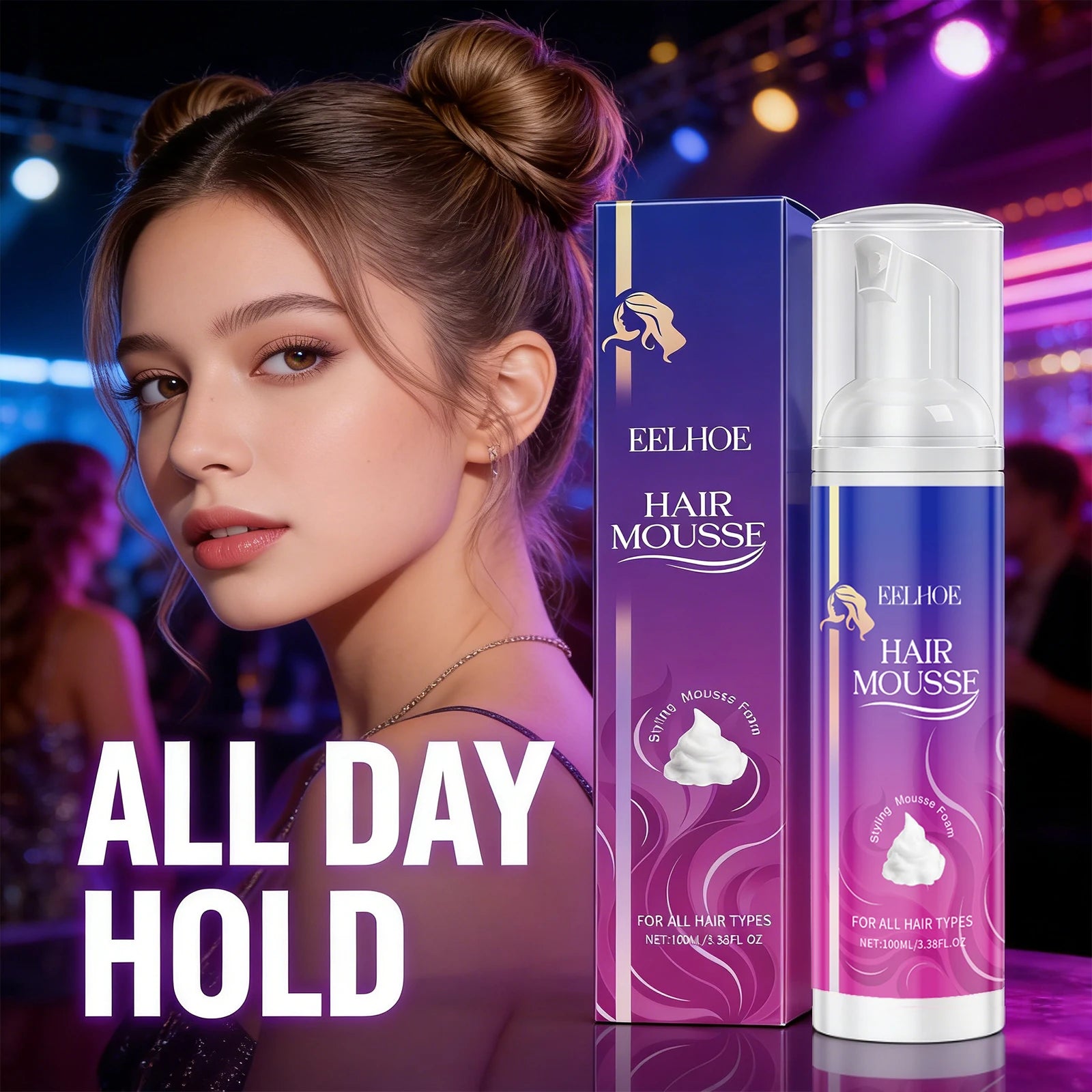 Hair Styling Mousse Moisturizing Long-Lasting Styling Natural Hair Wig Hairstyle Reduce Hair Fragmentation Hairdressing Wig Care Peaceful Pleasures Health and Wellness