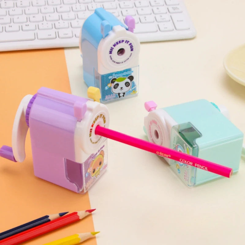 Office Cartoon Animal Gift Anti Sticking Lead Pencil Sharpener Automatically Enters Lead Hand-cranked Mechanical Tool Peaceful Pleasures Health and Wellness