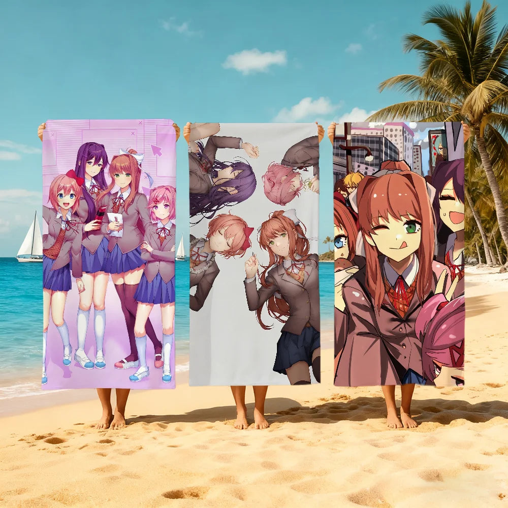 D-Doki Anime Club Quick-Dry Beach Towel | Soft Pool Towel Gift Quick-Dry Beach Towel Peaceful Pleasures Health and Wellness