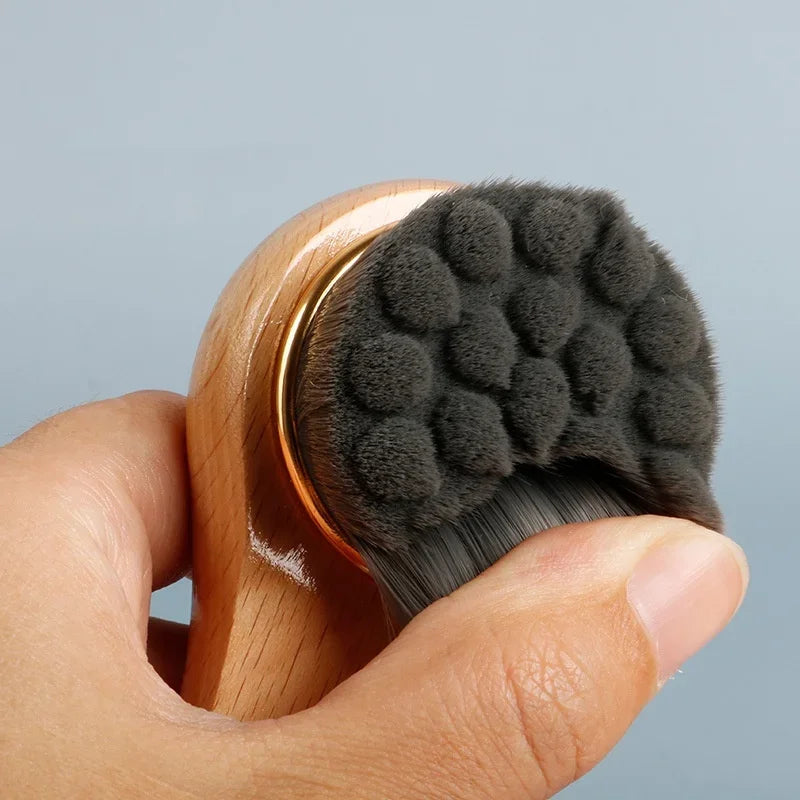Wooden Beech Handle Manual Face Wash Brush | Eco-Friendly Facial Cleansing Brush Peaceful Pleasures Health and Wellness