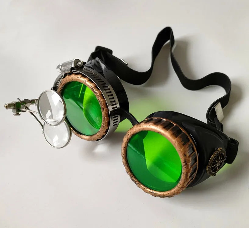 Steampunk Vintage Glasses Magnifying Glass Props Goggles Peaceful Pleasures Health and Wellness