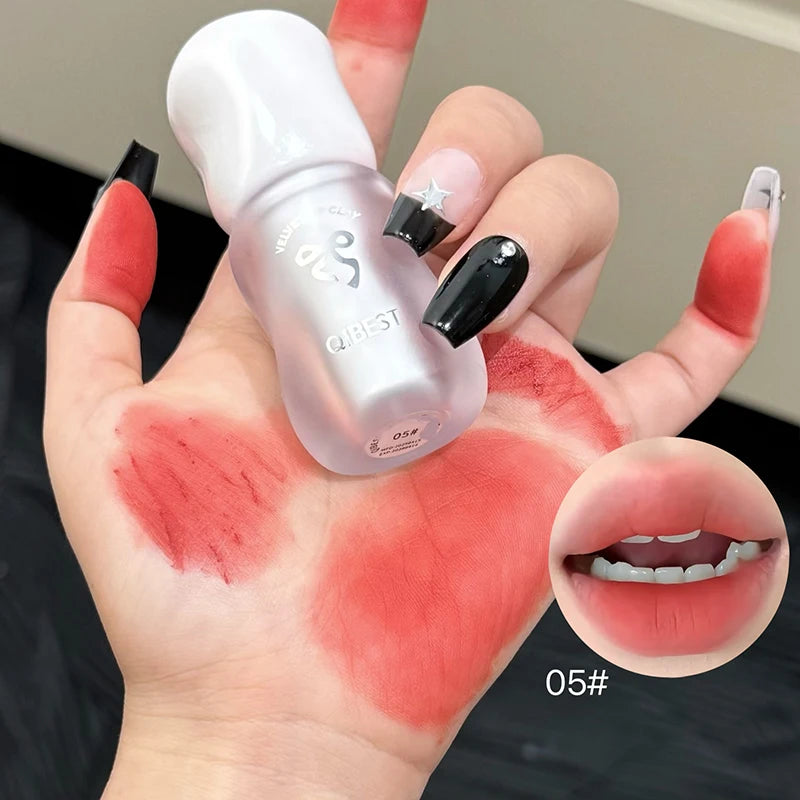 QIBEST Nude Lipstick Matte Cream Texture Lip Lacquer No Stain Cup Lip Mud Waterproof Liquid Lipstick Lasting Cosmetics Lip Tint Peaceful Pleasures Health and Wellness 05