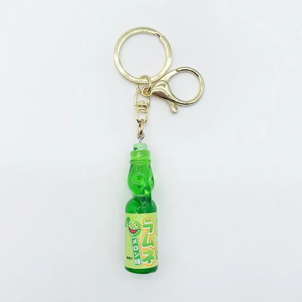 Miniature Japanese Ramune Soda Keychain – Kawaii Resin Charm