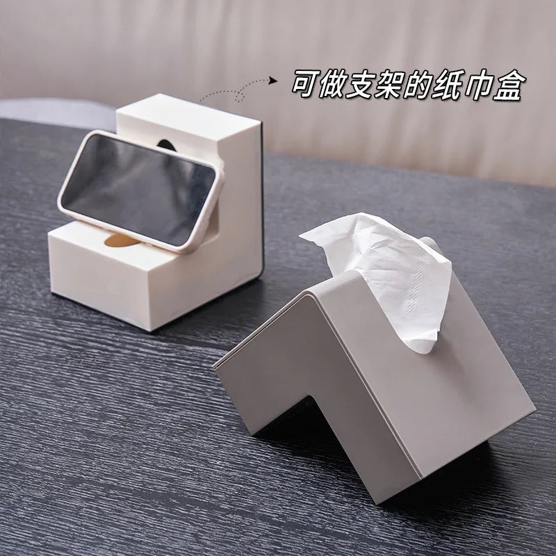 Japanese creative ins air-pumped paper box net red high appearance level L-shaped tissue box living room simple Kleenex box Peaceful Pleasures Health and Wellness