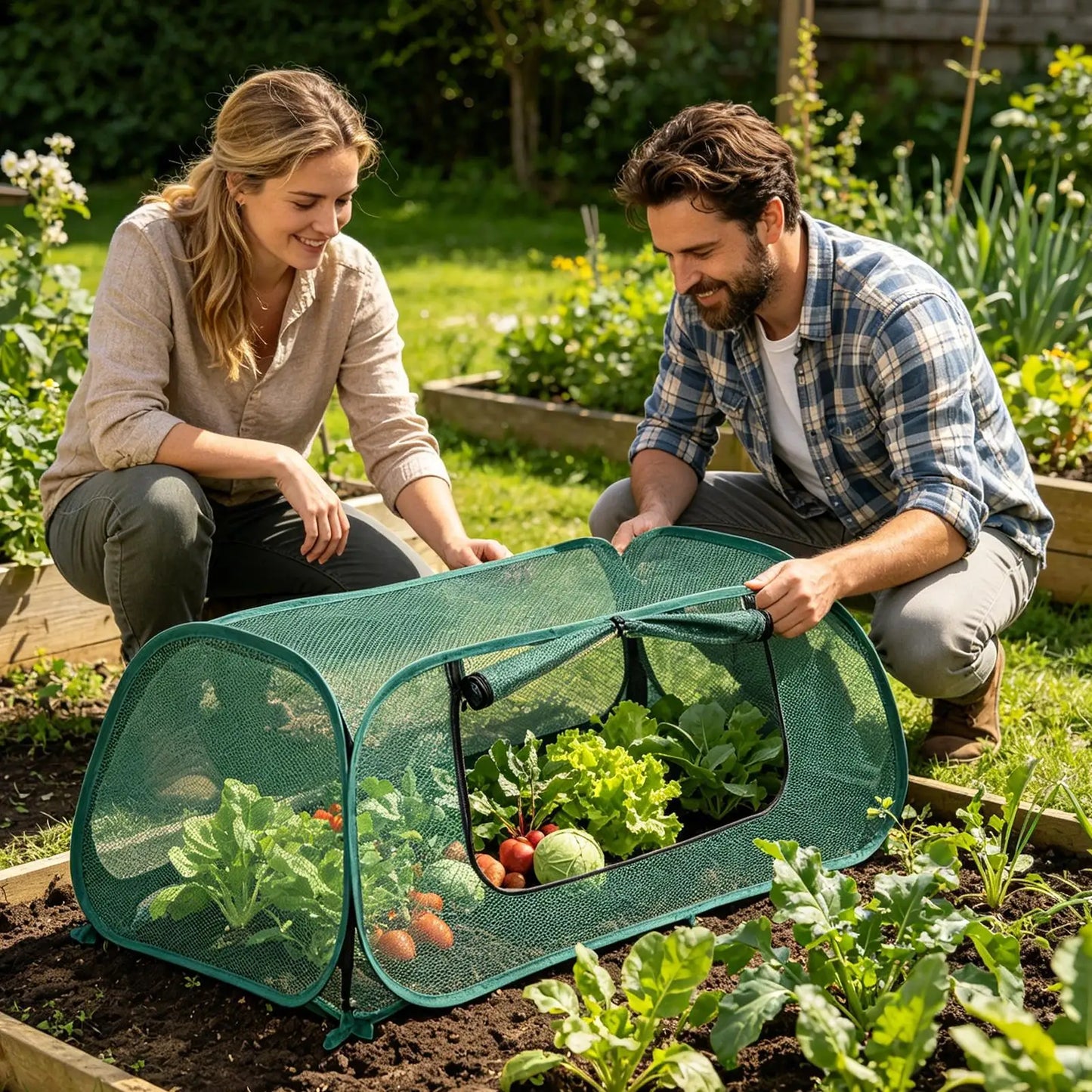 Pop-Up Mesh Plant Cover – Bird Barrier Netting for Garden