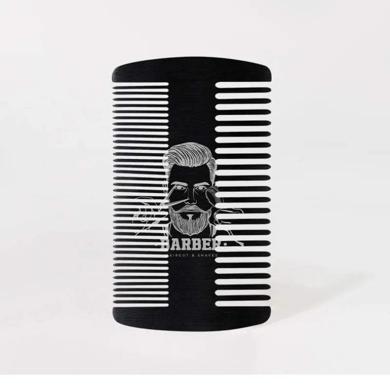 Stainless Steel Double Sided Beard Comb for Men Travel Pocket Hair Styling Mustache Grooming Tool with Fringe Smoothing Design Peaceful Pleasures Health and Wellness