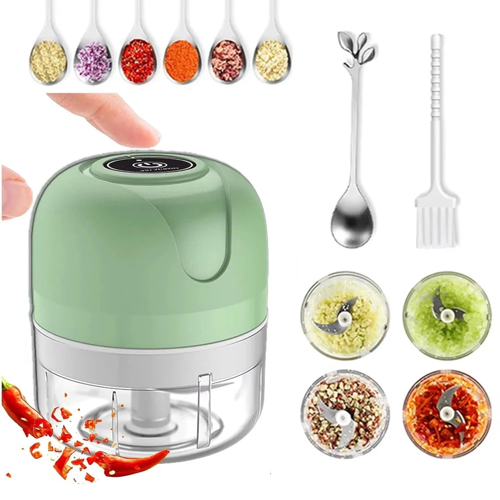 Electric Food Chopper Multifunctional Vegetable Meat Grinder Garlic Masher USB Portable Mini Blender for Kitchen Gadgets Peaceful Pleasures Health and Wellness
