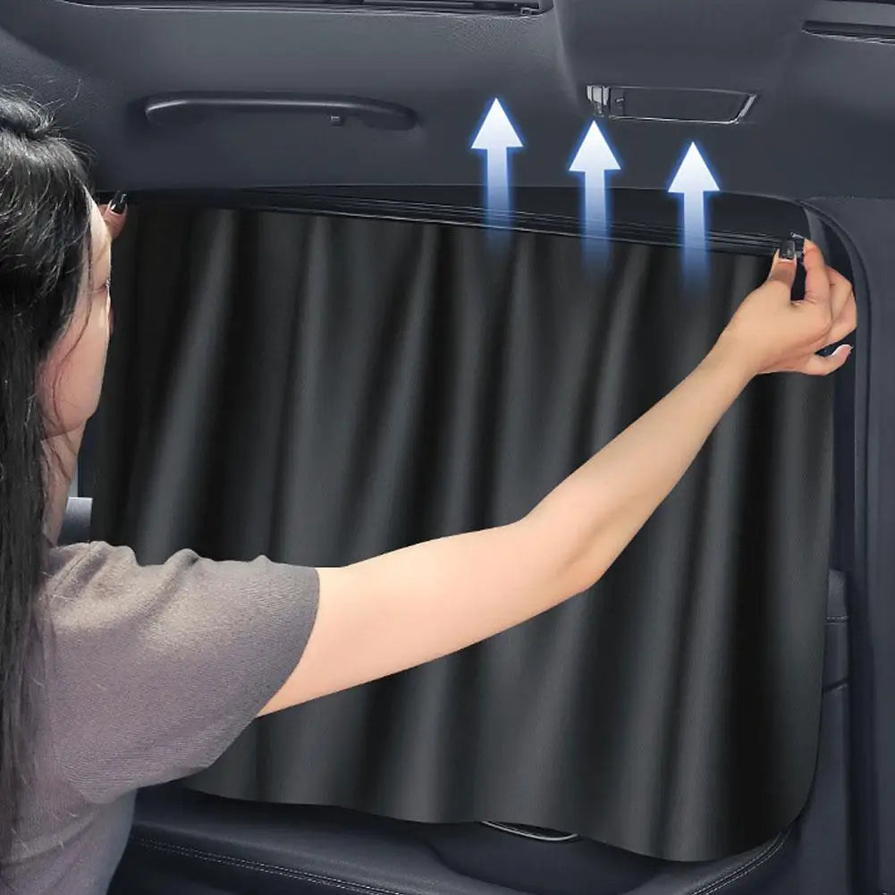 Car Sunshade Track Type Sun Protection Heat Insulation Block Car Rear Side Curtain Car Interior Privacy Shade Peaceful Pleasures Health and Wellness