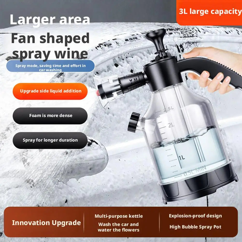 Hand Pump Foam Sprayer with 3 Nozzles for Car Wash Peaceful Pleasures Health and Wellness