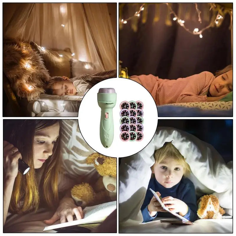 Kids Flashlight Projector 120 Patterns Projector Toys for Kids Preschool Learning Cartoon Torch Light Projection Flashlight Peaceful Pleasures Health and Wellness