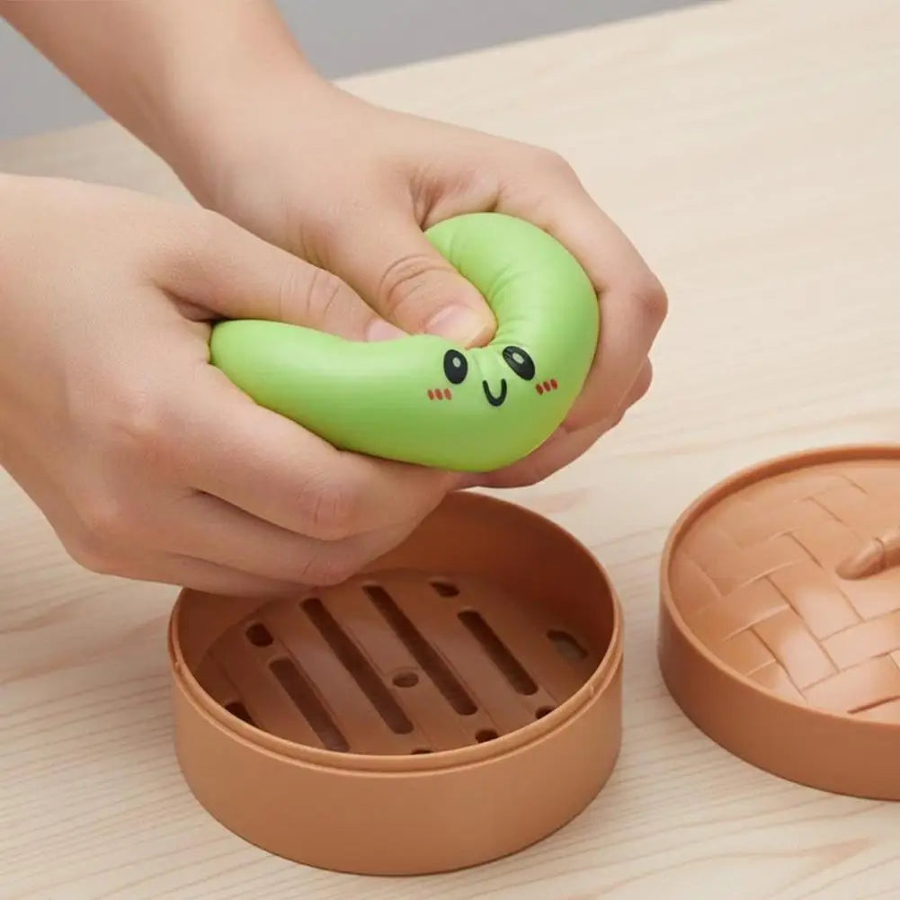 Dumpling Squishy Toy | Soft Steamed Bun Squeeze Fidget Toy