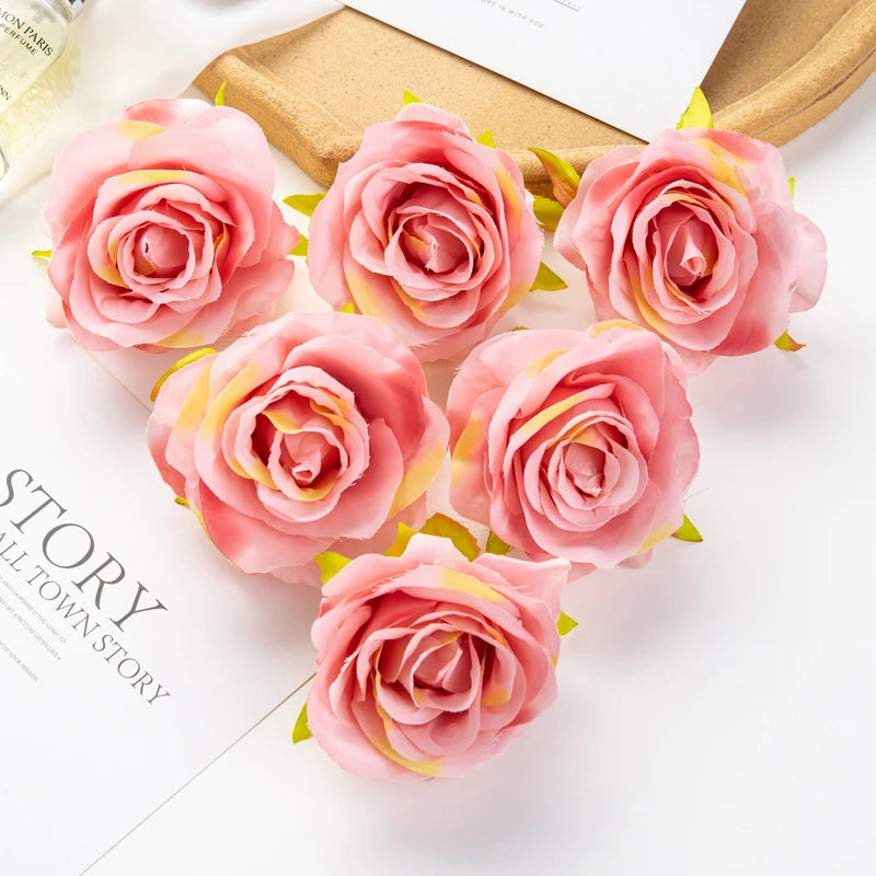 Artificial Silk Rose Heads 5/10pcs | Wedding & Home Decor