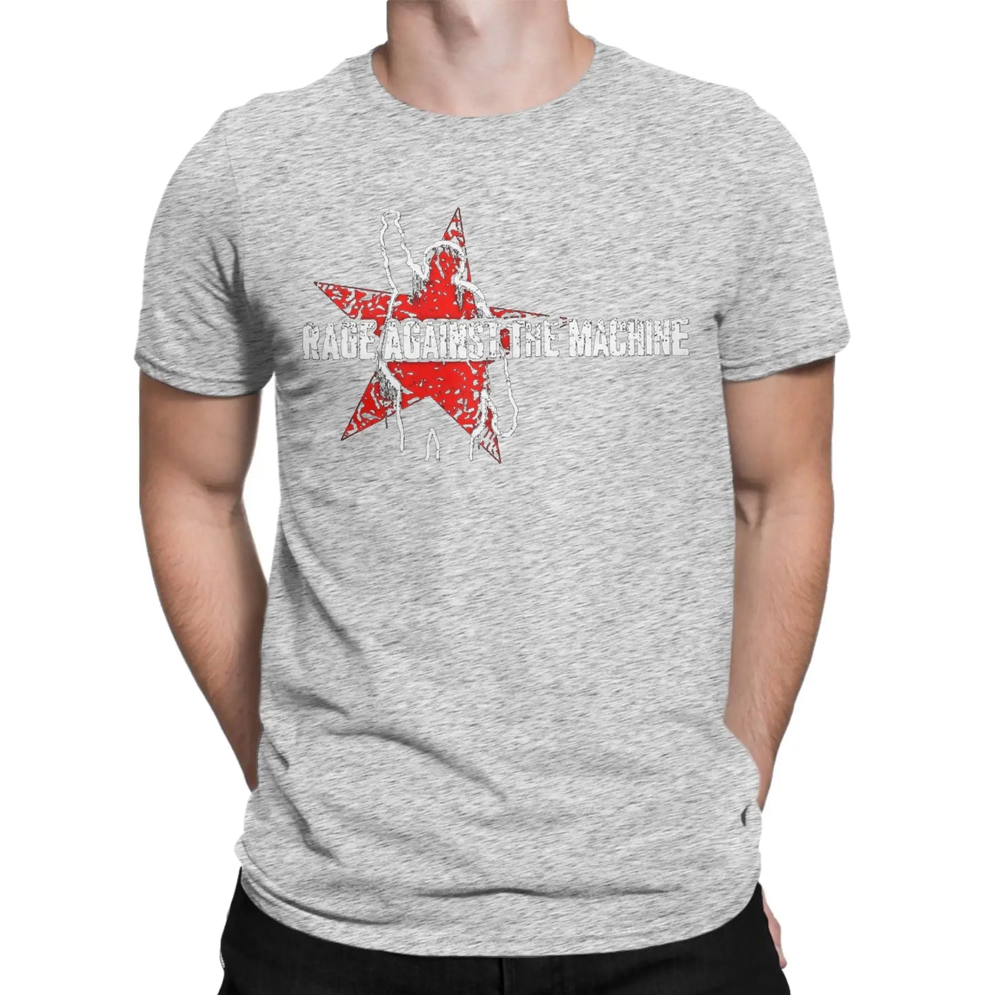 Rages Against The Machines T-Shirt Men The Belle of the Ball Leisure Pure Cotton Tee Shirt O Neck Short Sleeve Plus Size Tops Peaceful Pleasures Health and Wellness GRAY XXXL