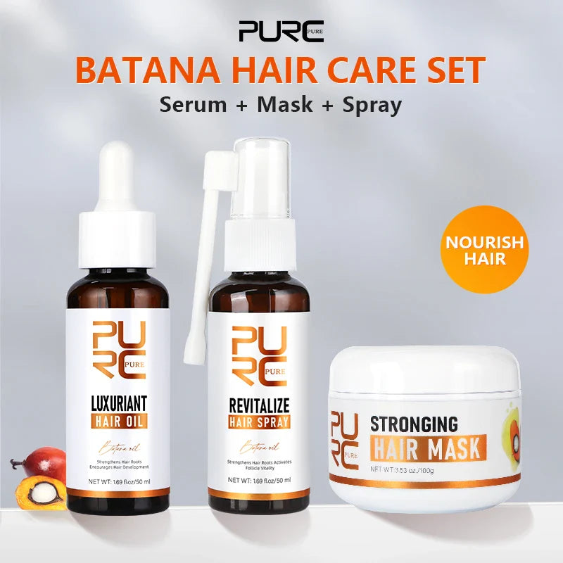 PURC Batana Hair Growth Set – Oil, Spray & Mask | Rosemary & Biotin