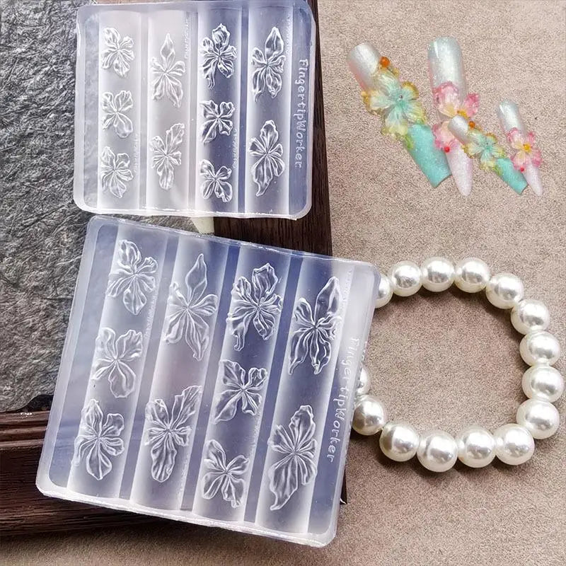 3D Flower Silicone Nail Mold | DIY Resin Casting Nail Art