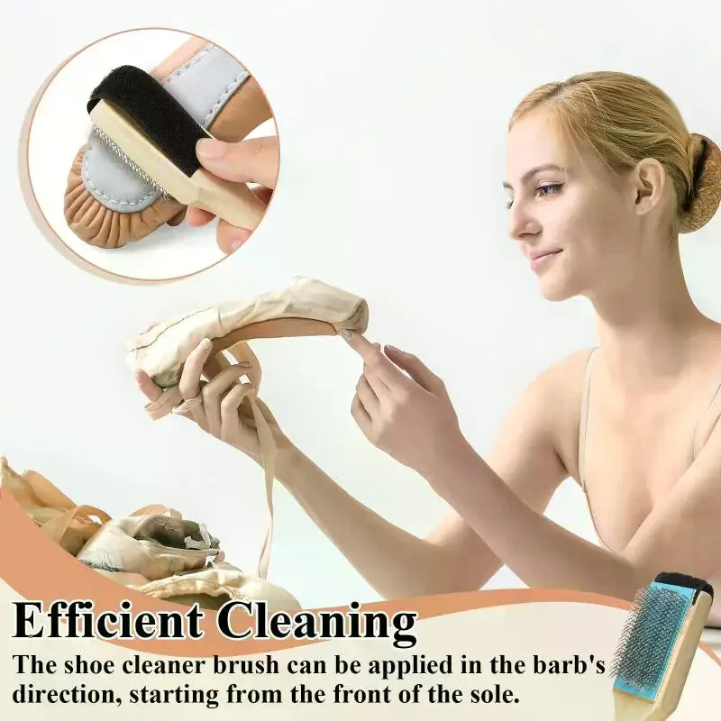 Suede Sole Wire Shoe Brush – Wood Handle & Protective Cover