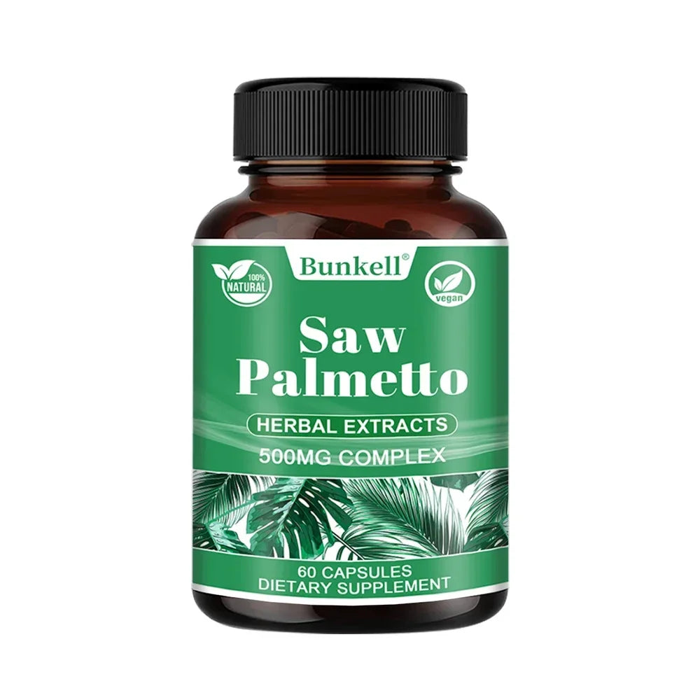 Saw Palmetto Capsules for Men’s Wellness & Hair Health Peaceful Pleasures Health and Wellness 60 count-1 bottle