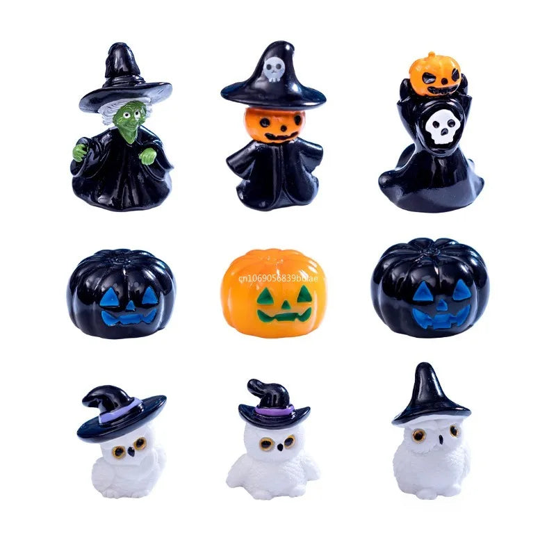 1pcs Halloween Witch Owl Bat Ghost Skeleton Candle Figurine Home Decor Miniature Fairy Garden Decoration Accessories Home Decor Peaceful Pleasures Health and Wellness