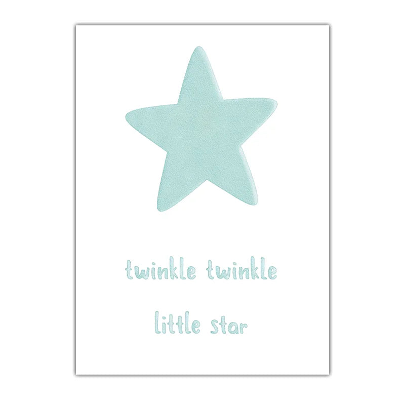 Nordic Nursery Canvas Wall Art | Moon Star Cloud Kids' Decor Nursery Canvas Print Peaceful Pleasures Health and Wellness 02 30x40cm No Frame China Mainland