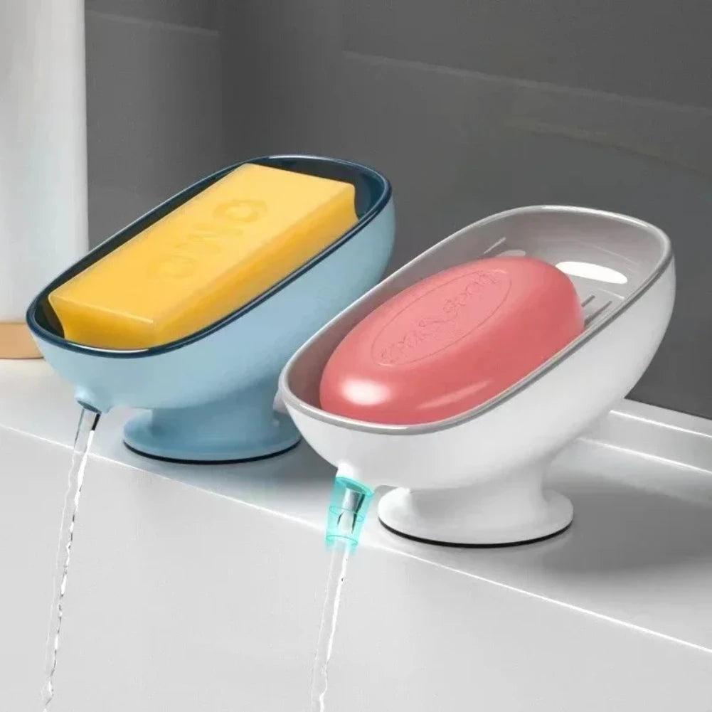 Suction Cup Soap Dish with Drain | Bathroom & Kitchen Holder