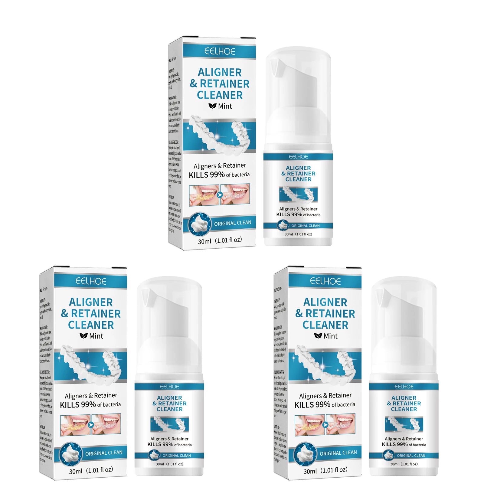 Denture Cleaner Effectively Remove Stains Eliminate Odors Reduce Bacterial Growth Fresh Mint Oral Care Whitening Denture Cleaner Peaceful Pleasures Health and Wellness 3 x 30ml Boxed