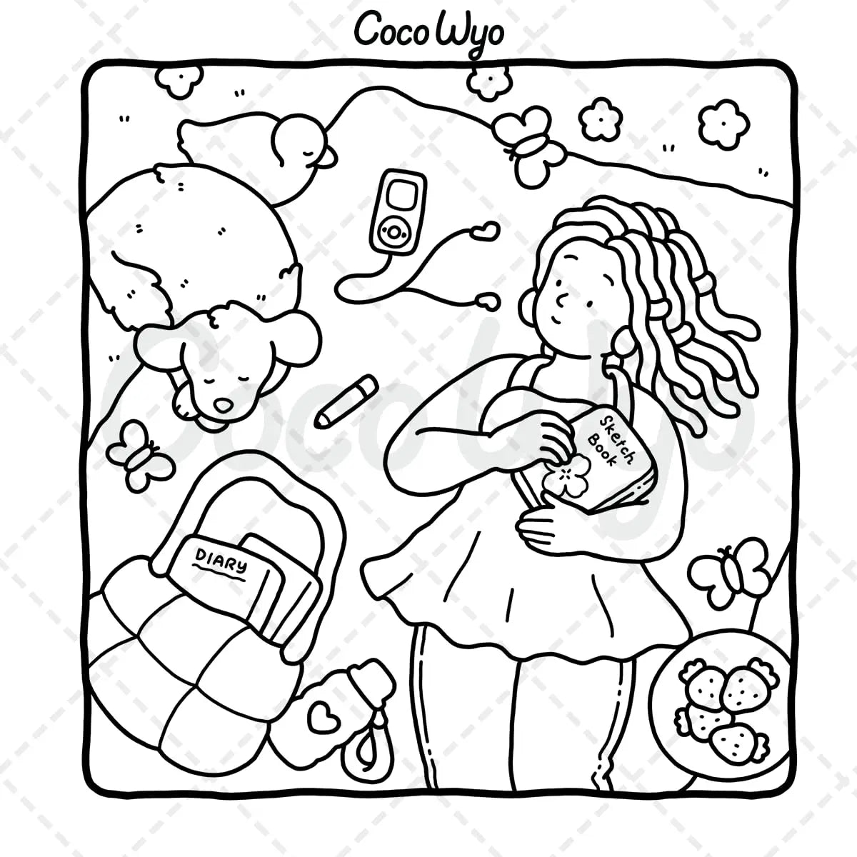 Bview Art Girl Moments Coloring Book Adults Teens Featuring Cute Cozy