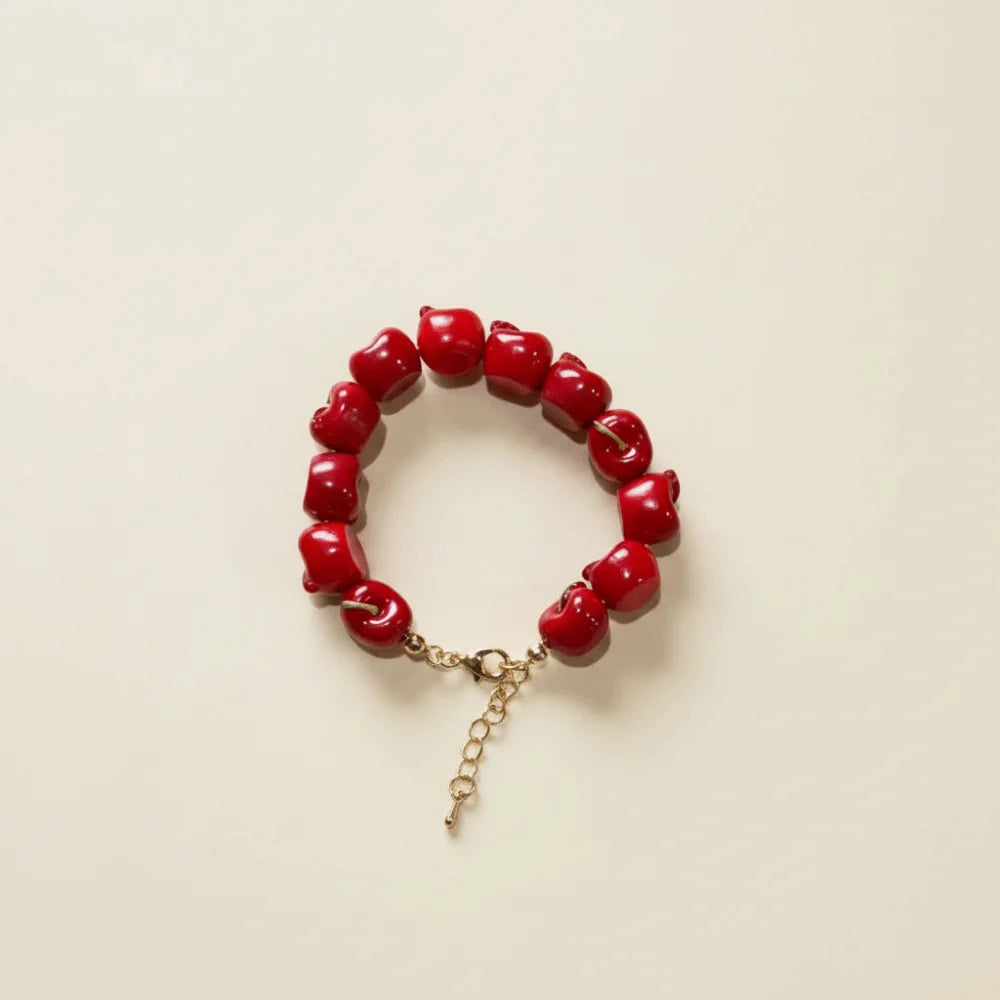 Cherry Fruit Beaded Bracelet | Boho Dopamine Resin Jewelry Beaded Bracelet Peaceful Pleasures Health and Wellness Style 11
