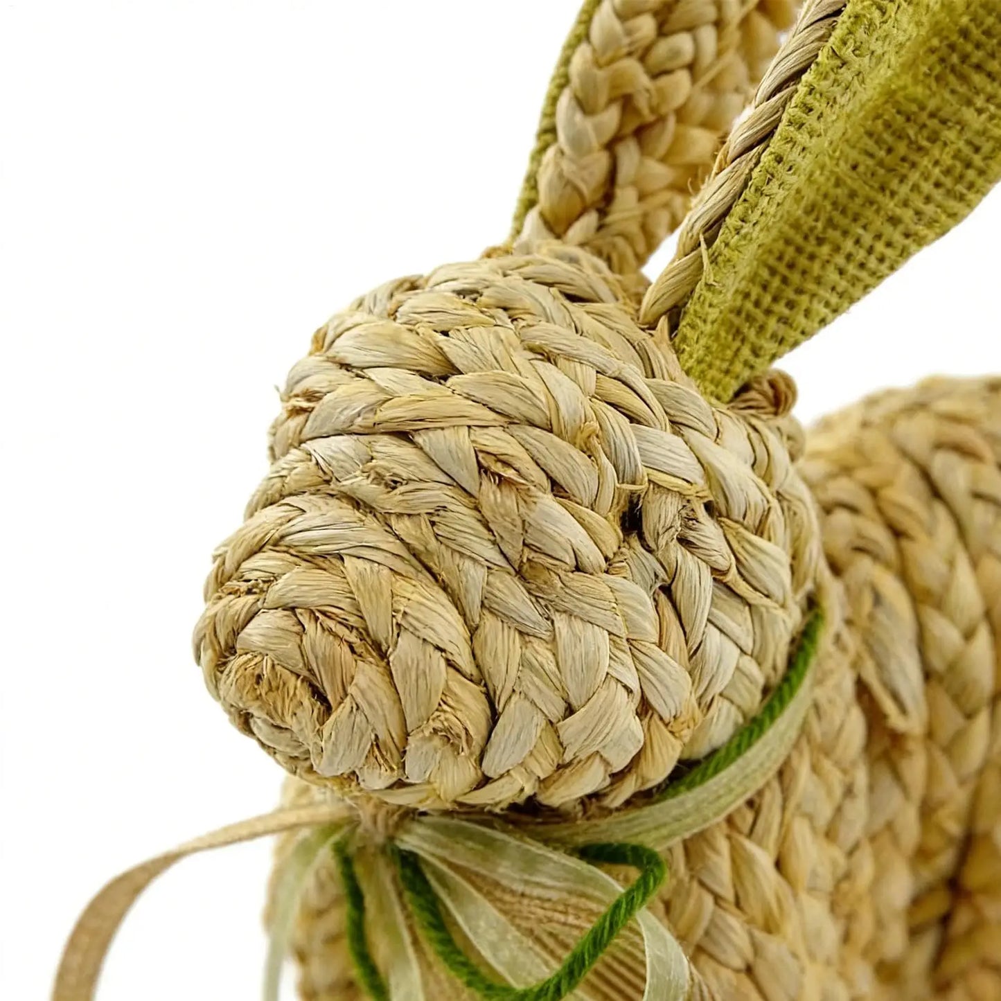 Woven Easter Bunny Figurine | Rustic Spring Rabbit Decor Statue