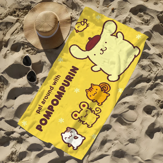 Pompompurin Quick-Dry Beach Towel | Cartoon Sports Travel Towel Quick-Dry Beach Towel Peaceful Pleasures Health and Wellness