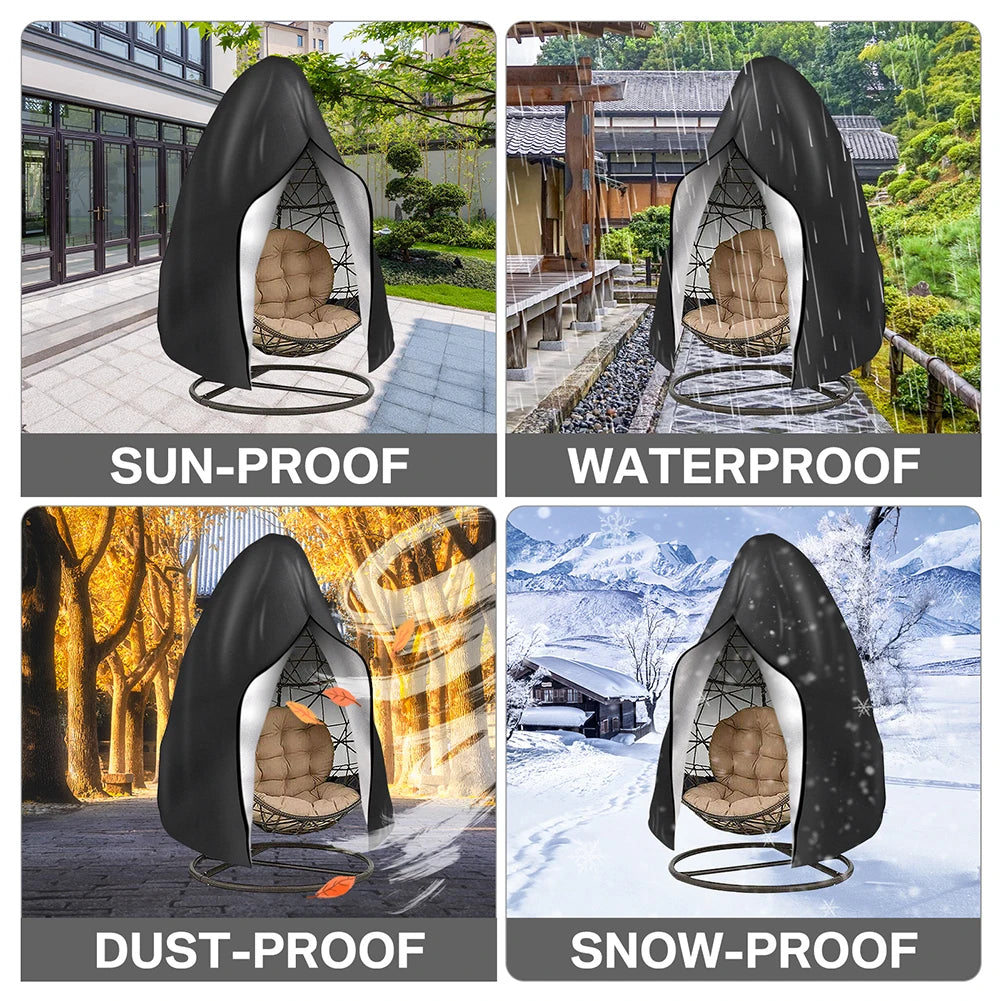 Patio Egg Chair Covers with Zipper Durable Waterproof Large Wicker Egg Swing Chair Covers Outdoor Weather Resisatant Peaceful Pleasures Health and Wellness