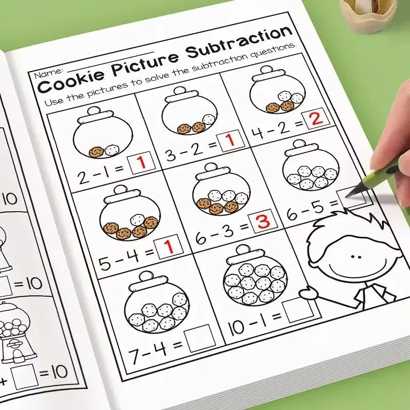 32-Page Math Workbook Preschool Kindergarten Students Addition