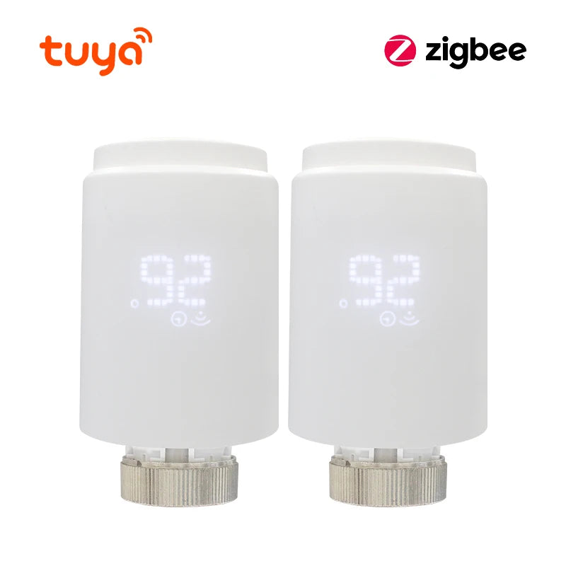 Tuya Smart Home Zigbee 3.0 Thermostatic Valve Radiator Zigbee Thermostat Radiator Zigbee Thermostatic Valve Alexa Google Home Peaceful Pleasures Health and Wellness ME172 2PCS Other