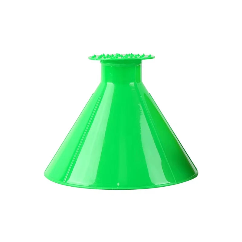 Magic Car Windshield Ice Scraper Cone Shape with Funnel, Round Snow Brush, Christmas Gift Idea, Efficient Winter Accessory Peaceful Pleasures Health and Wellness 5pcs green