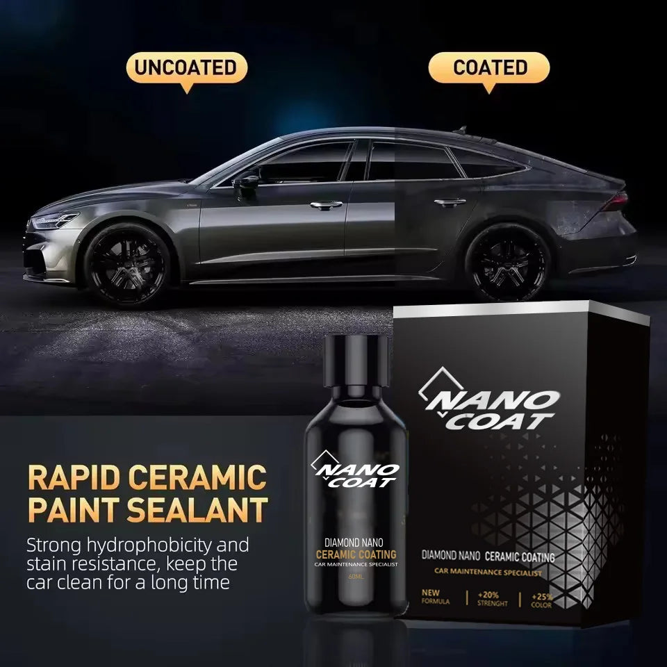 60ml Professional Ceramic Coating for Cars High Gloss Paint Protection UV Resistant for Wheels Glass Plastic Ultra Hydrophobic Peaceful Pleasures Health and Wellness