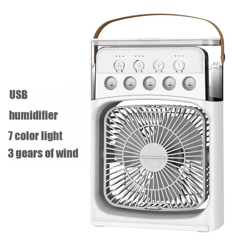 URGGU 5-Hole Misting Spray Fan – Quiet Rechargeable Desk Fan
