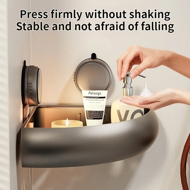 No-Drill Suction Cup Shower Shelf | Aluminum Bathroom Rack