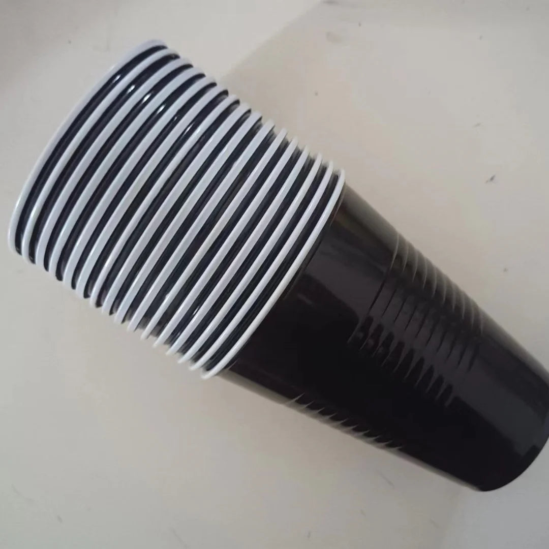 10PCS 16 OZ Party Cups for Home Party Birthday Wedding Peaceful Pleasures Health and Wellness black