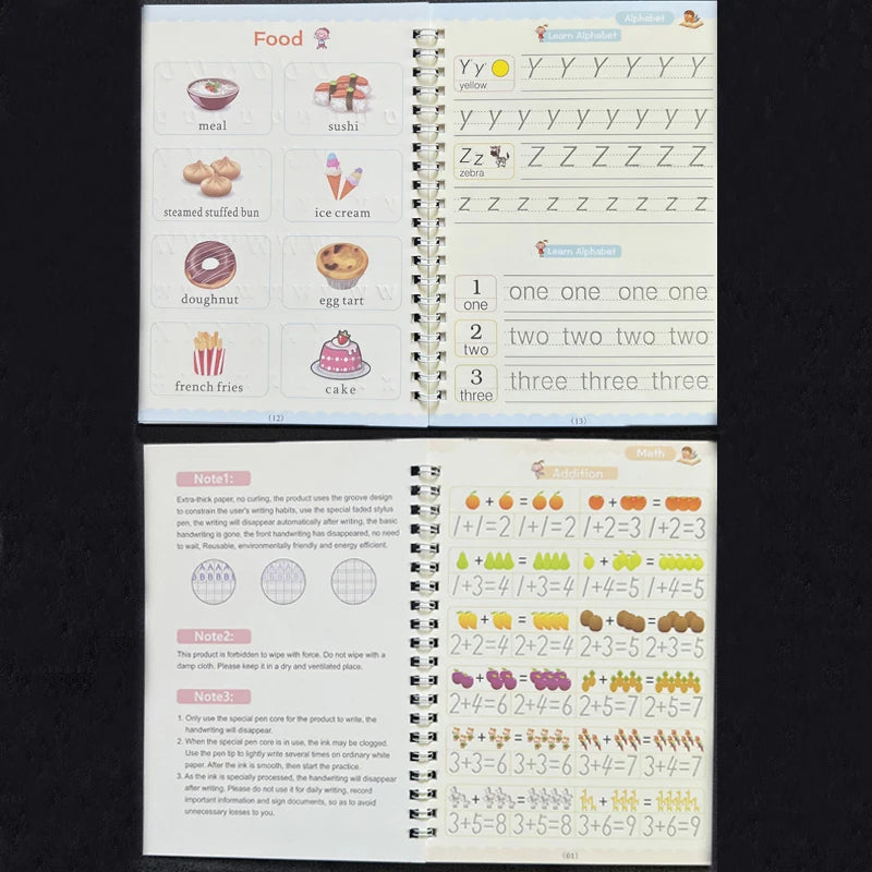 Children Reusable Writing Book Wiping English Verison Kids