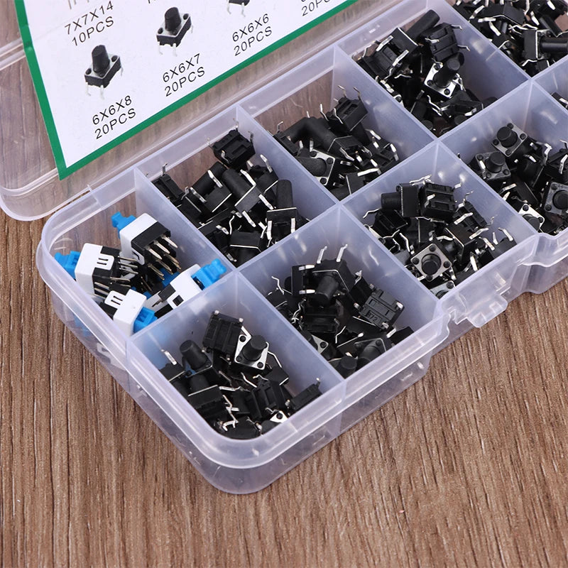 6*6 4.3-13MM 7*7mm Momentary Switch 10 Values 180Pcs Tactile Push Button Switch Momentary Tactile Tact Mini Switch Kit Peaceful Pleasures Health and Wellness