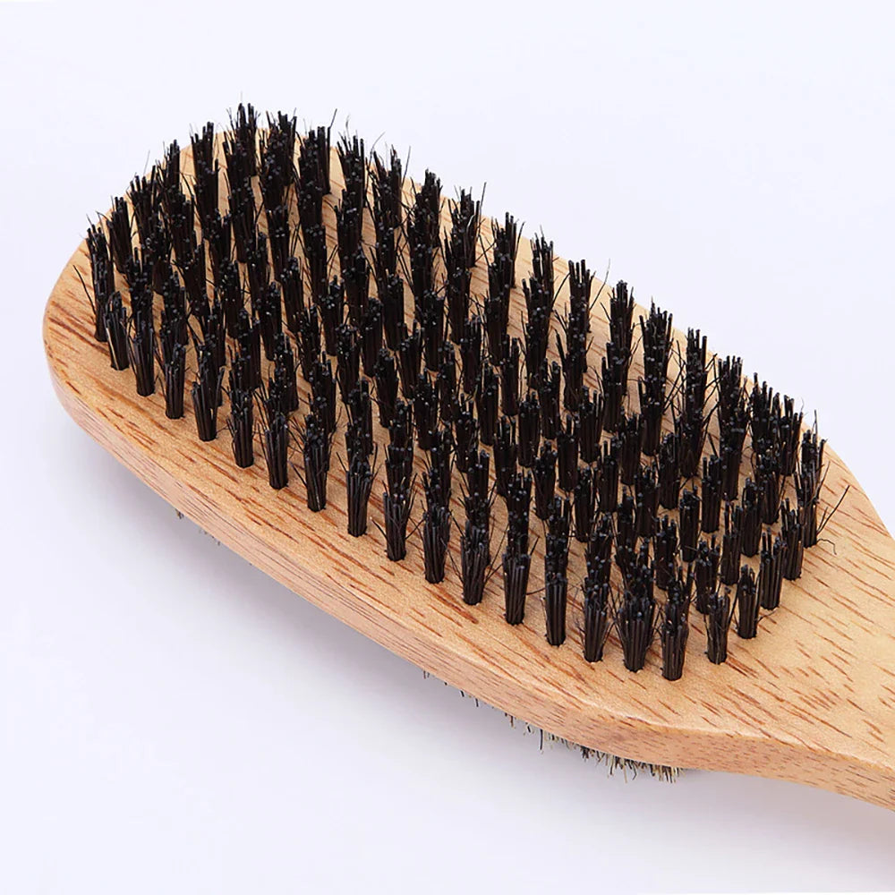 Men's Boar Bristle Hair & Beard Brush – Natural Wood S/M/L