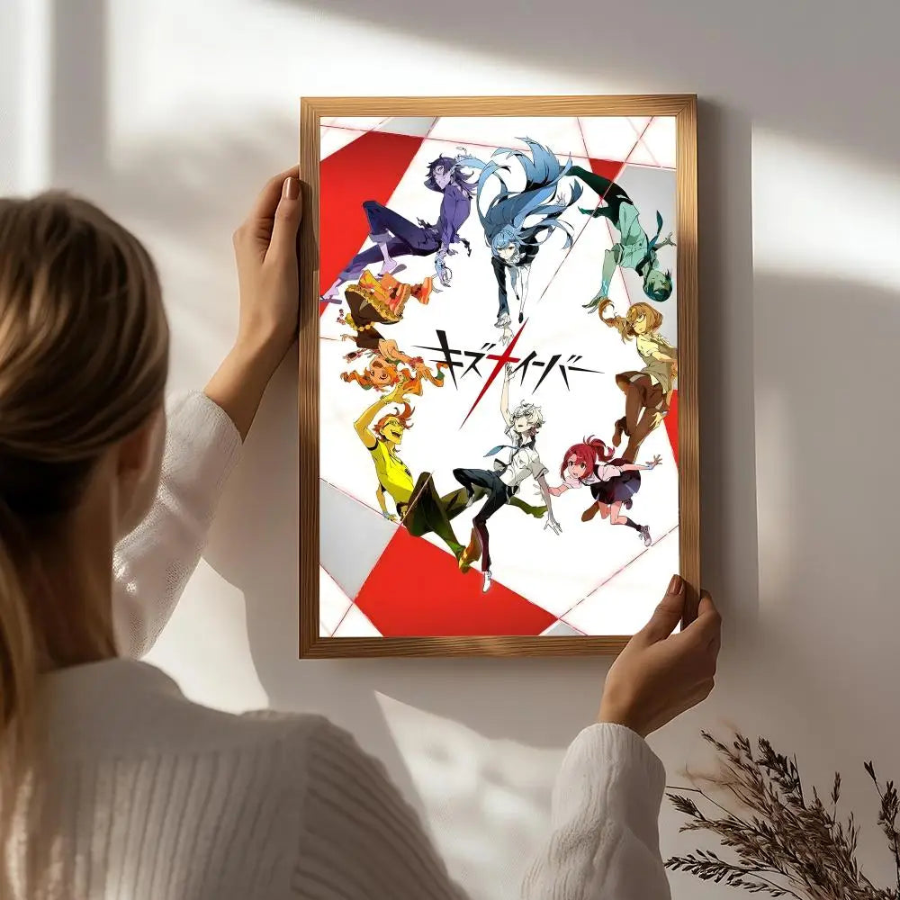 Anime K-Kiznaiver Poster HD Self Adhesive Waterproof Wall Art Ideal for Home Office Dorm Bedroom Great Gift Peaceful Pleasures Health and Wellness White2 21X30cmNoframe