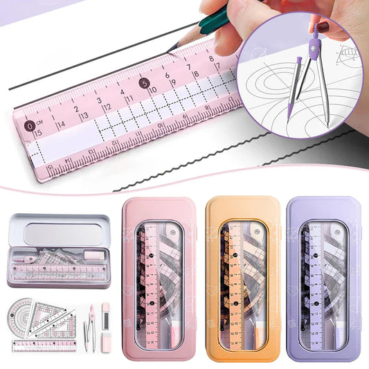 8-Piece Student Geometry Set – Compass, Protractor & Ruler Student Geometry Set Oasis Select