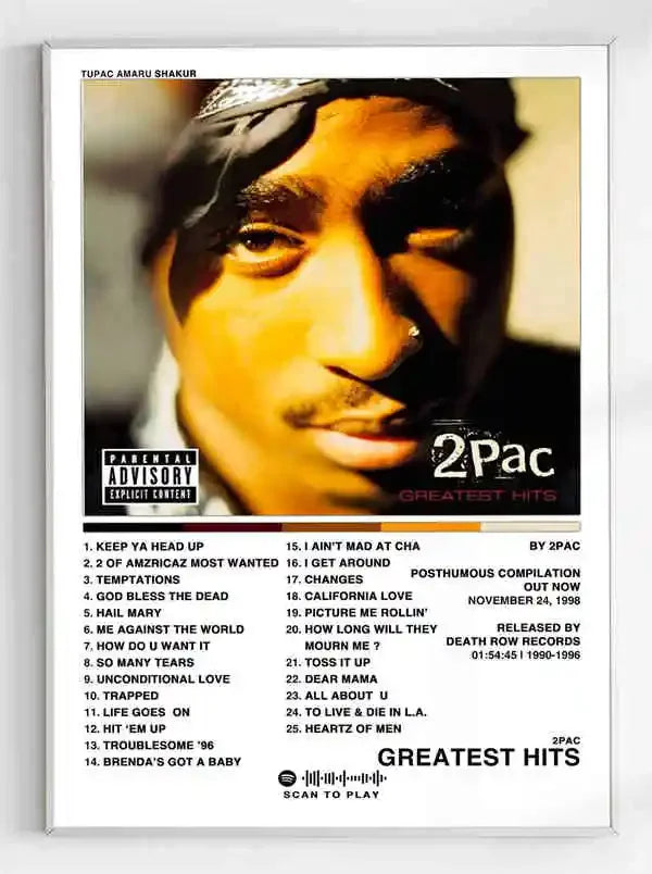 2Pac Music Album Cover Aesthetic Pictures Pop Hip Hop Rapper Tupac Posters For Room Modern Canvas Painting Art Wall Home Deco Peaceful Pleasures Health and Wellness E 50x70cm