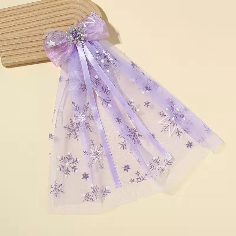 Princess Sequin Tulle Bow Hair Clips for Baby Girls & Toddlers