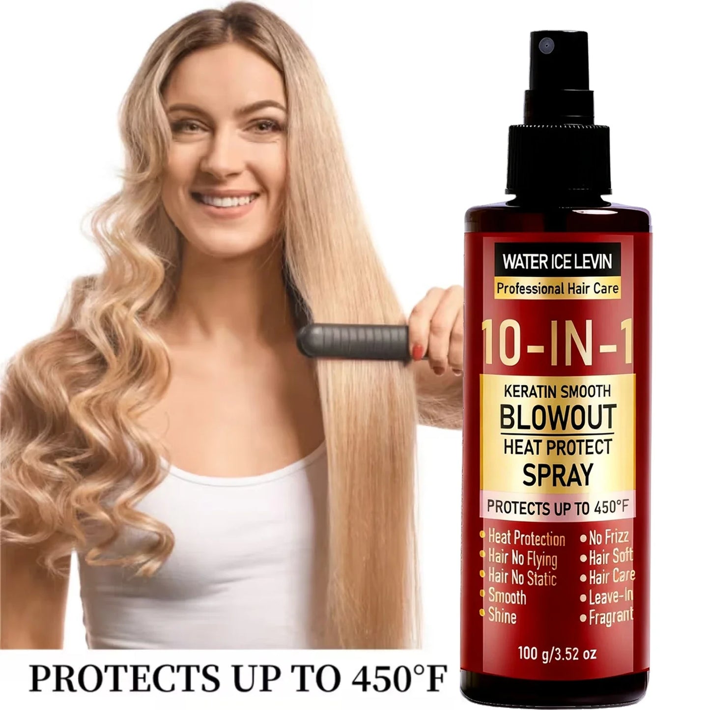 10-in-1 Keratin Heat Protect Spray – Anti-Frizz & Biotin